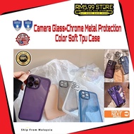 IQOO Z9 Z9x Z7 Z7x Color Camera Glass+Metal Chrome Frame Shock Proof Tpu Case