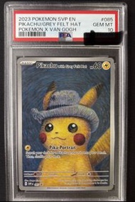 PSA 10 梵高 比卡超 PTCG Pokemon x Van Gogh Pikachu with Grey Felt Hat Card