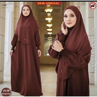 JUBAH ABAYA MECCA DEWASA ( FREE KHIMAR ) IRONLESS , BERGETAH