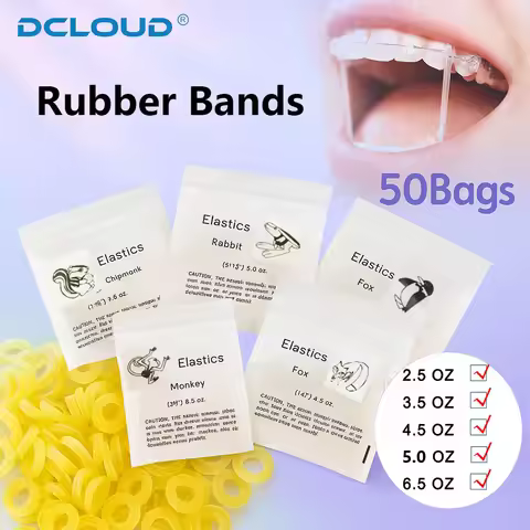 50Bags=5000Pcs Dental Orthodontic Elastics Rubber Bands Rings Latex Braces Force Zoo Pack High-Quali