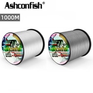 Ashconfish 16 Strands 1000M Braided Fishing Line 20-500LB X16 Multifilament PE Line Color White Grey
