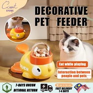 Little Yellow Duck Pet Automatic Feeder Dispenser Makanan Anjing Interaktif Kebocoran Mainan Makanan