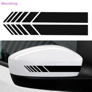 Moonking 2pcs Car Racing Stripe Stickers Rearview Mirror Reflective Vinyl Decals Decoration Fashion Car Styling Waterproof Sticker NEW