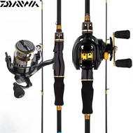 DAIWA Fishing Set 2 Section Spinning Rod and Spinning Reel Combo Fishing Rod and Reel Set Casting Ro