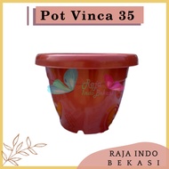 Pot Gentong VINCA 35 Merah bata Bunga Besar Tanaman Plastik 35 jumbo