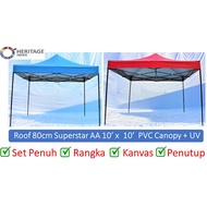SuperStar AA PVC 10' x 10' UV Roof 80cm Canopy Tent Kanopi Khemah Pasar Malam Kanvas Ramadan