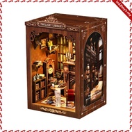 [leipupa] DIY Book Nook Easy to Assemble Miniature Library Scene Detailed Interior Library Book Nook