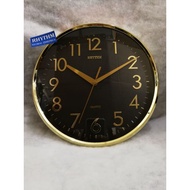 Ready Stock Authentic Rhythm Wall Clock Jam Dinding Jenama Rhythm Shining Gold Black .We seiko casio