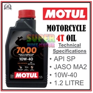 MOTUL 7000 4T 10W40 100% Synthetic Motorcycle Engine Oil - 1.2 Litre