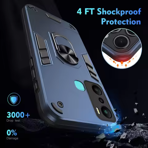 Armor Case For Infinix X6511B X6511 X665E X6831 X6882 Full Body Rugged Protective Car Magnetic Ring 