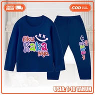 Baju Piyama Tidur Stelan Lengan Panjang  Anak Laki Laki Dan Perempuan U kuran S-XXL KS-1717