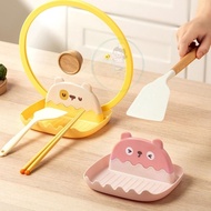 Cute Cartoon Design Shovel Pot Pan Lid Holder Rack Spoon Forks Holding Rack Tableware Storage Rack S