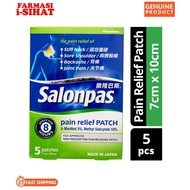 👍👍Hisamitsu Salonpas Pain Relief Patch (7cm x 10cm) 5's ✏ Effective For 12 Hours / Minty Scent