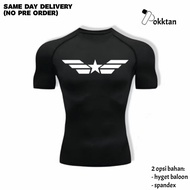 Captain America Compression Shirt Short Sleeve Sports T-Shirt Captain America Short Sleeve Tight Com