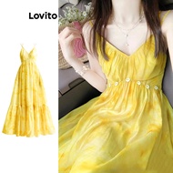 Lovito Casual Dress Plain Pattern Dress for Women LNA74049