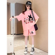 BABY THREE printed t-shirt set for babies and mothers to wear together, made of 4c cotton elastic, N