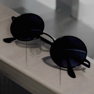 spec mata bulat round spec unisex cermin mata hitam besi ready stok fast pos uv protction anti-silau
