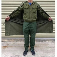 Authentic 73-Year Old Khaki Canvas Poncho - Versatile Collection Piece