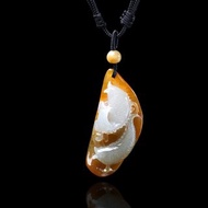 【如魚得水】冰種黃翡白肉雙魚項鍊 | 天然緬甸玉A貨翡翠 | 送禮