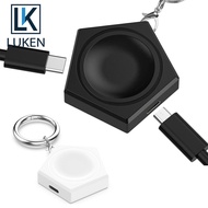 LUKEN Portable Charger for Samsung Galaxy Watch 6/6 Classic/5/5 Pro/Active 2/Watch4/3 Magnetic Keychain Wireless Charger USB C &amp; Micro