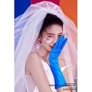 Wedding Photography Long Leather Gloves Royal Blue Over Elbow pu Leather Dark Blue Azure Sky Blue Co