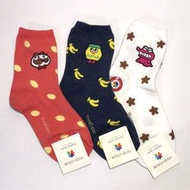 韓國帶回～限量品客先生/香蕉牛奶/小熊餅干 中筒襪 短襪