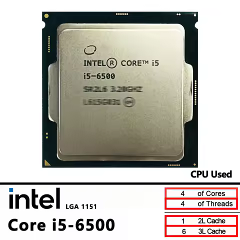 Intel Core i5-6500 i5 6500 3.2 GHz Used Quad-Core Quad-Thread 65W 6M CPU LGA 1151