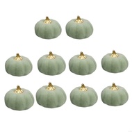 【Online】 B0KB Pack of 10 Artificial Pumpkins Green Foam Pumpkins Fall Decoration for Thanksgiving Ha