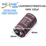 (1pcs)450V 330uF D25xL40mm 0.99x1.58in LSA450M337R402S1AA KSA Snap-in Aluminum Electrolytic Capacito