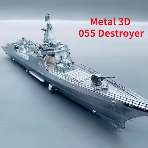 Metal Assembled Ship Model 055 Destroyer Kit DIY Handmade Ship Model Small Ornaments