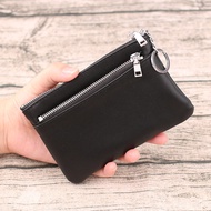 Leather Wallet Double Layer Zipper Card Holder Mini Purse Casual Coin Bag Short Soft Men's and Women's Wallet Goatskin Wallet