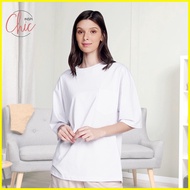 ☂ ☼ ✙ Inspi Chic Oversized With Pocket Trendy Earth Plain Shirt For Women Boxy Fit Aesthetic Tops O