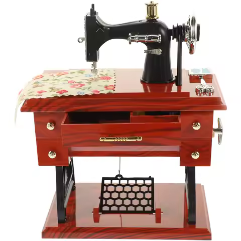 Clockwork Sewing Machine Music Box Vintage Musical Boxes Retro Melodies Toys Unique Gifts Home Decor