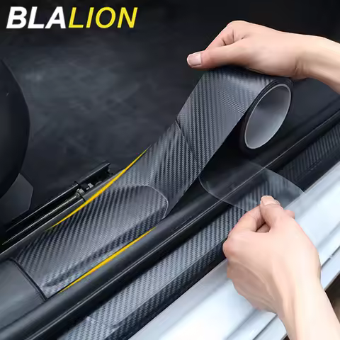 BLALION 3D Nano Carbon Fiber Car Sticker DIY Anti Scratch Door Sill Protector Waterproof Threshold P