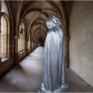 Cosplay Clothing Men Spooky Wizard Satin Shining Cloak Costume