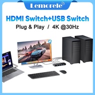Lemorele Hdmi Switch Usb Switch Hdmi Switcher 4K KVM Switch Hdmi Splitter For PS4 HDTV