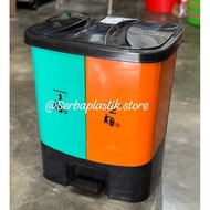 40ltr 2-container step-on trash can plastic colored cafe step-on trash box two-compartment trash can