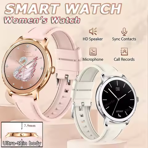 New Ultra Slim 7.9mm AMOLED Smart Watch Always Display Women’s Bracelet Heart Rate BT Calling High-E