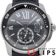 卡地亞 Calibre de Cartier潛水錶 W7100056 精鋼/橡膠男士腕錶 黑色拋光 成色極佳 [二手]