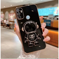Soft Case Oppo A53 A33 A53s 4G 2020 Silicone Folding Stand Astronaut Plating Luxury Mobile Phone Cas