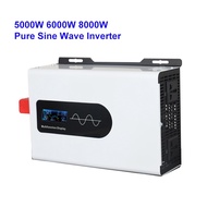 5000W 6000W 8000W Pure Sine Wave Inverter DC 12V 24V 48V To AC 220V Off Grid Inverter Portable Conve
