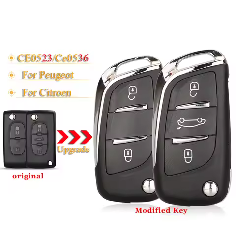 jingyuqin 2/3Buttons Modified Remote Car Key Shell For Peugeot 107 207 307 307S 308 407 607 Citroen 