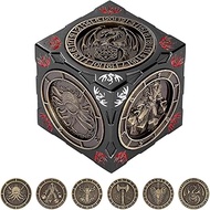 DND Spinner Dice, 7-in-1 Metal Dice Set, 3D Relief Design, DND Polyhedral Rotating Game Dice, D&D Gi