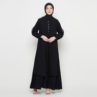 Gamis Wanita Pakaian Muslim Gamis Slit Wanita Warna Hitam SR277