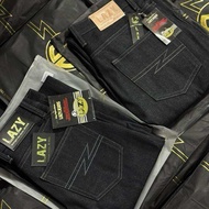 กางเกงยีนส์ LAZY16oz.ดีเทลใหม่ป้ายน้ำตาล ทรงกระบอก ผู้ชาย