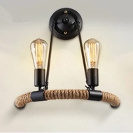 Retro Rope Lamp Wall Lamp Bedside Lamp Wall Light Wall Scones Home Decor Lampu Dinding Bilik Lampu H