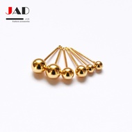 100% S925 Sterling Silver Ear Studs Hypoallergenic Earrings 18K Gold Plated Ball Stud Earing u4Gb