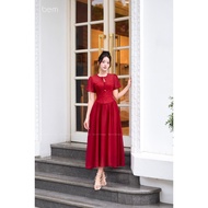 BEM Corset Red Lace Floral Dress (DR920)