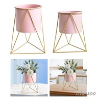 [Haluoo] Plant Holder Stand Flower Pot Decor ,Round ,Geometric Flower Pot Shelf Flower Basket for Home Living Room Patios