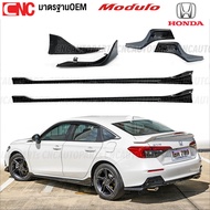 ชุดแต่ง HONDA CIVIC FE ทรง Modulo ปี 2021-2025 - ลิ้นหน้า สเกิร์ต สีดำเงา ตูดเป็ด หางหลัง สปอยเลอร์
